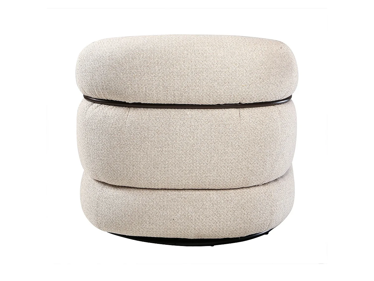 Fauteuil en tissu écru - MICHEL