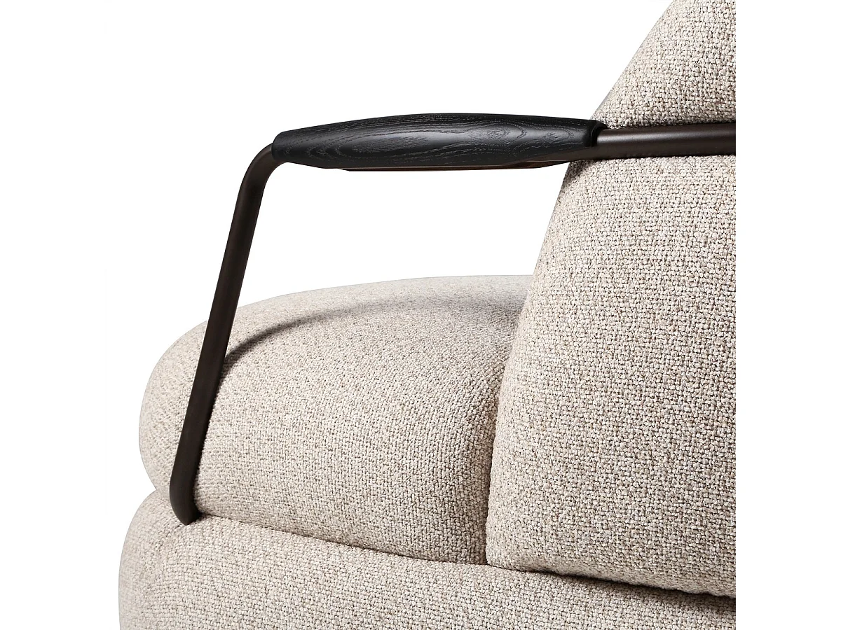 Fauteuil en tissu écru - MICHEL