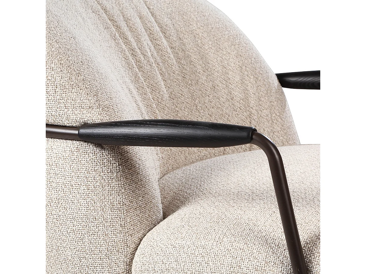 Fauteuil en tissu écru - MICHEL