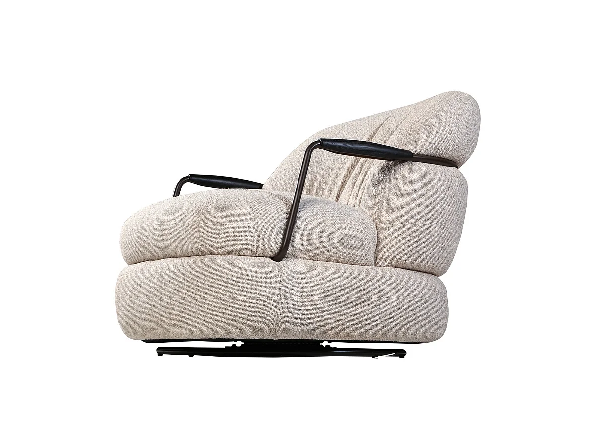 Fauteuil en tissu écru - MICHEL