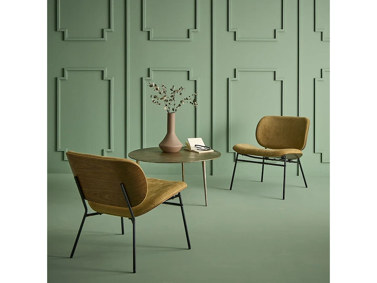 Fauteuil en tissu couleur bronze SERGE