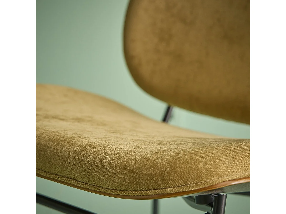 Fauteuil en tissu couleur bronze SERGE