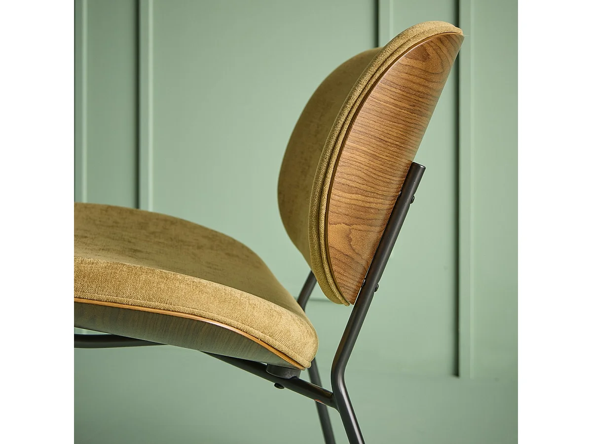 Fauteuil en tissu couleur bronze SERGE