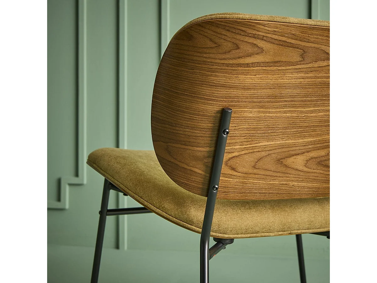Fauteuil en tissu couleur bronze SERGE