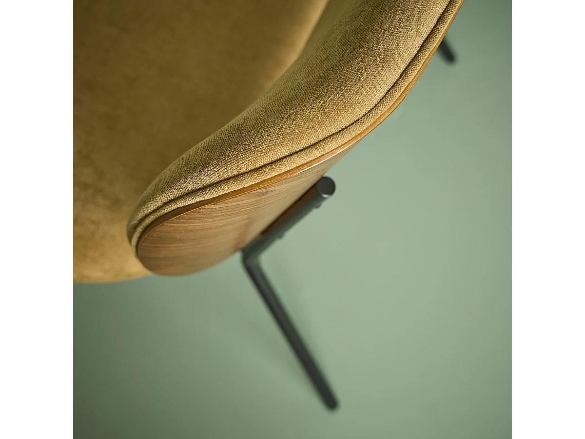 Fauteuil en tissu couleur bronze SERGE