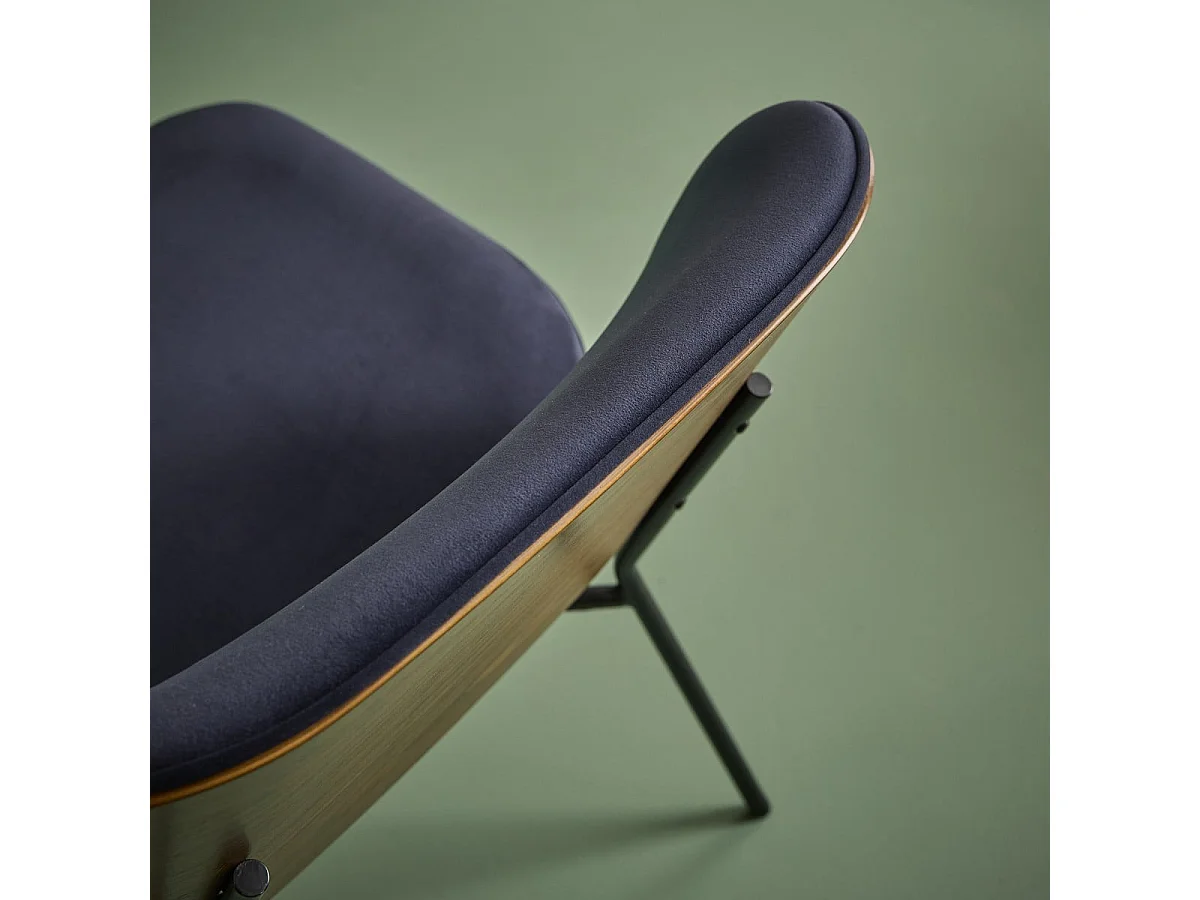 Fauteuil en velours bleu SERGE