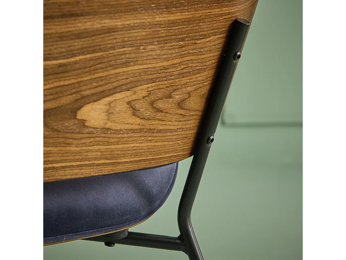 Fauteuil en velours bleu SERGE
