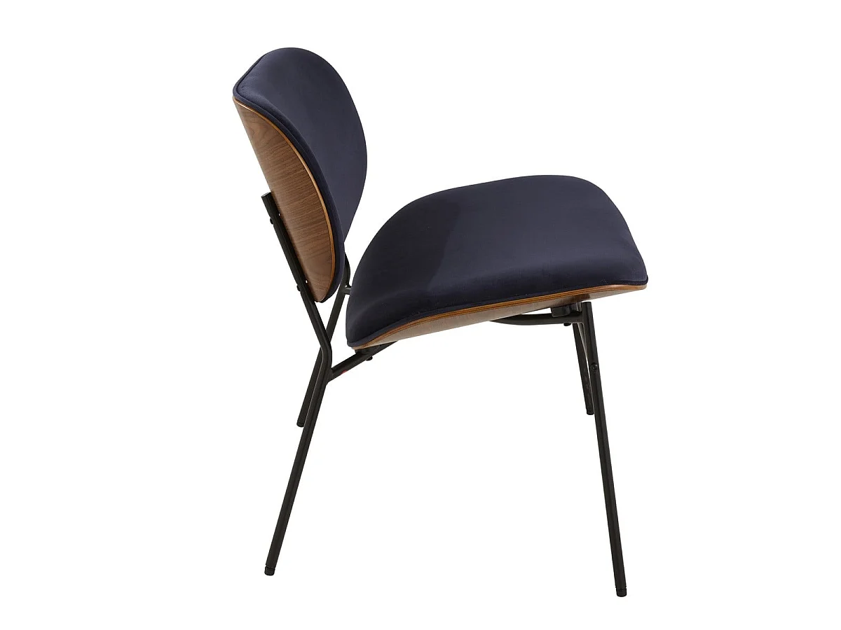 Fauteuil en velours bleu SERGE