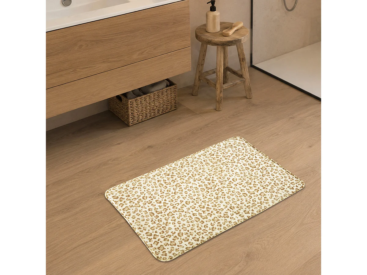 Tapis de bain léopard antidérapant 50x80cm