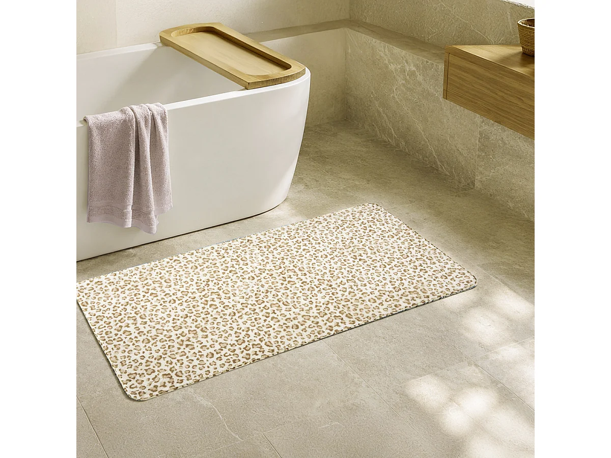 Tapis de bain léopard antidérapant 60x120cm