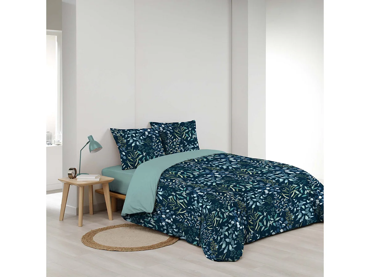 Parure de Lit 3 Pièces "Stacy" 260x240cm Bleu