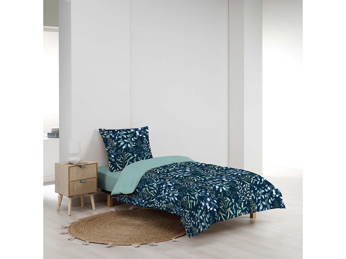 Parure de Lit 2 Pièces "Stacy" 140x200cm Bleu