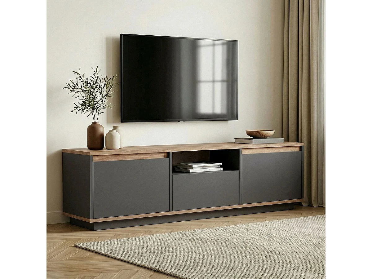 Mobile TV a 3 ante ribaltabili e 1 nicchia L160 cm - LUME
