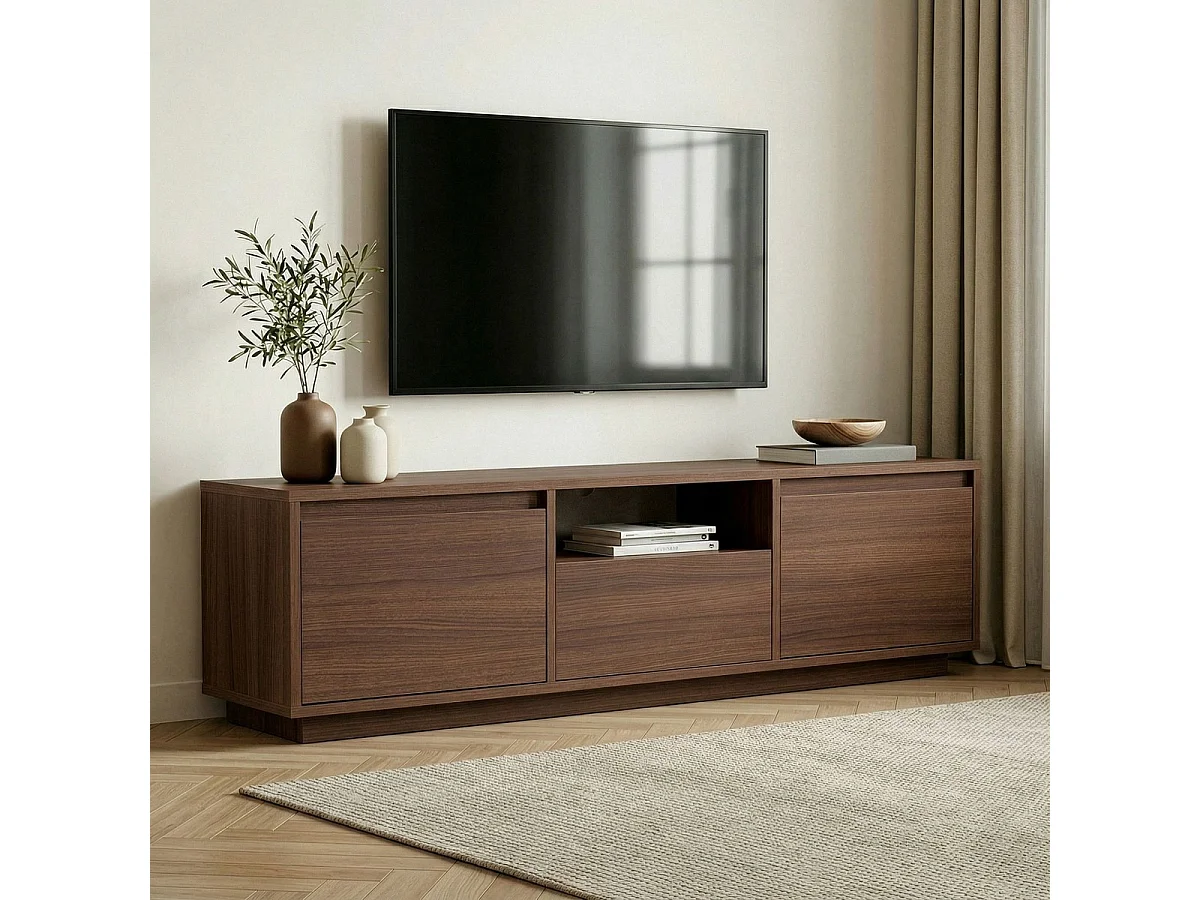 Tv-meubel met 3 kleppen, 1 nis L160 cm - LUME
