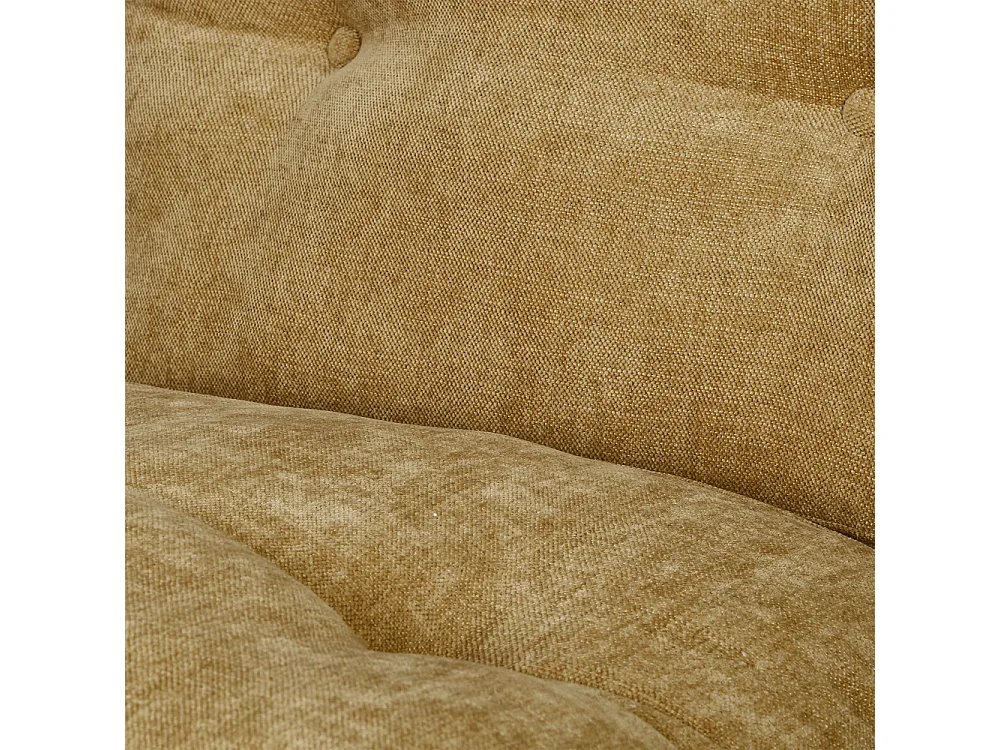 Basil - Fauteuil en tissu pieds chrome - Jaune moutarde