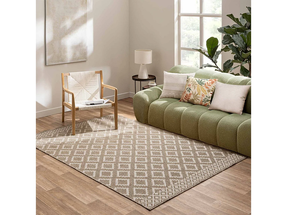 Tapis Tissé Plat "Meandro" 160x230cm Naturel