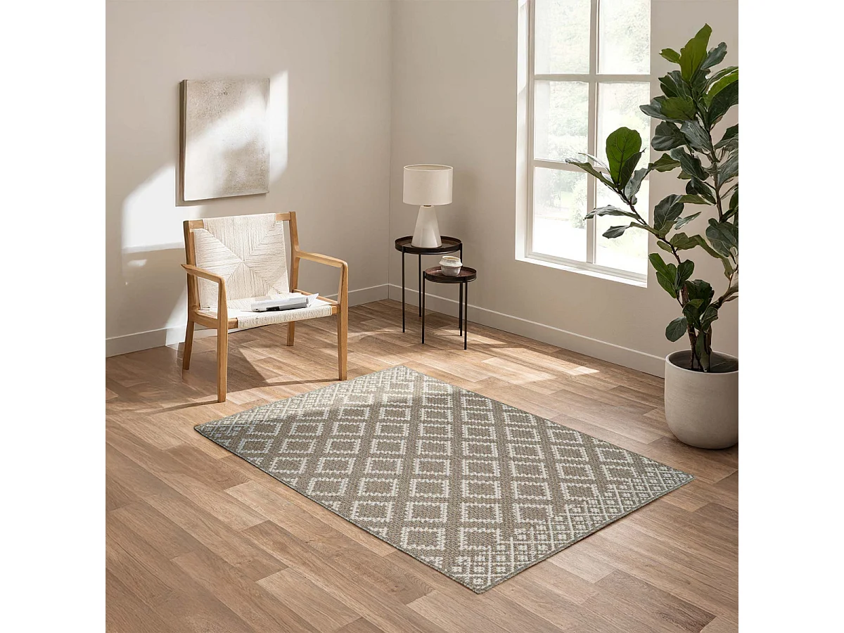 Tapis Tissé Plat "Meandro" 120x170cm Naturel