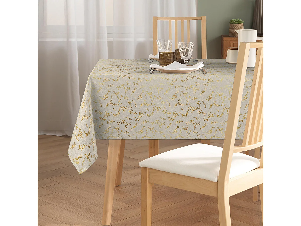 Nappe Antitache Rectangulaire "Zoé" 140x240cm Naturel