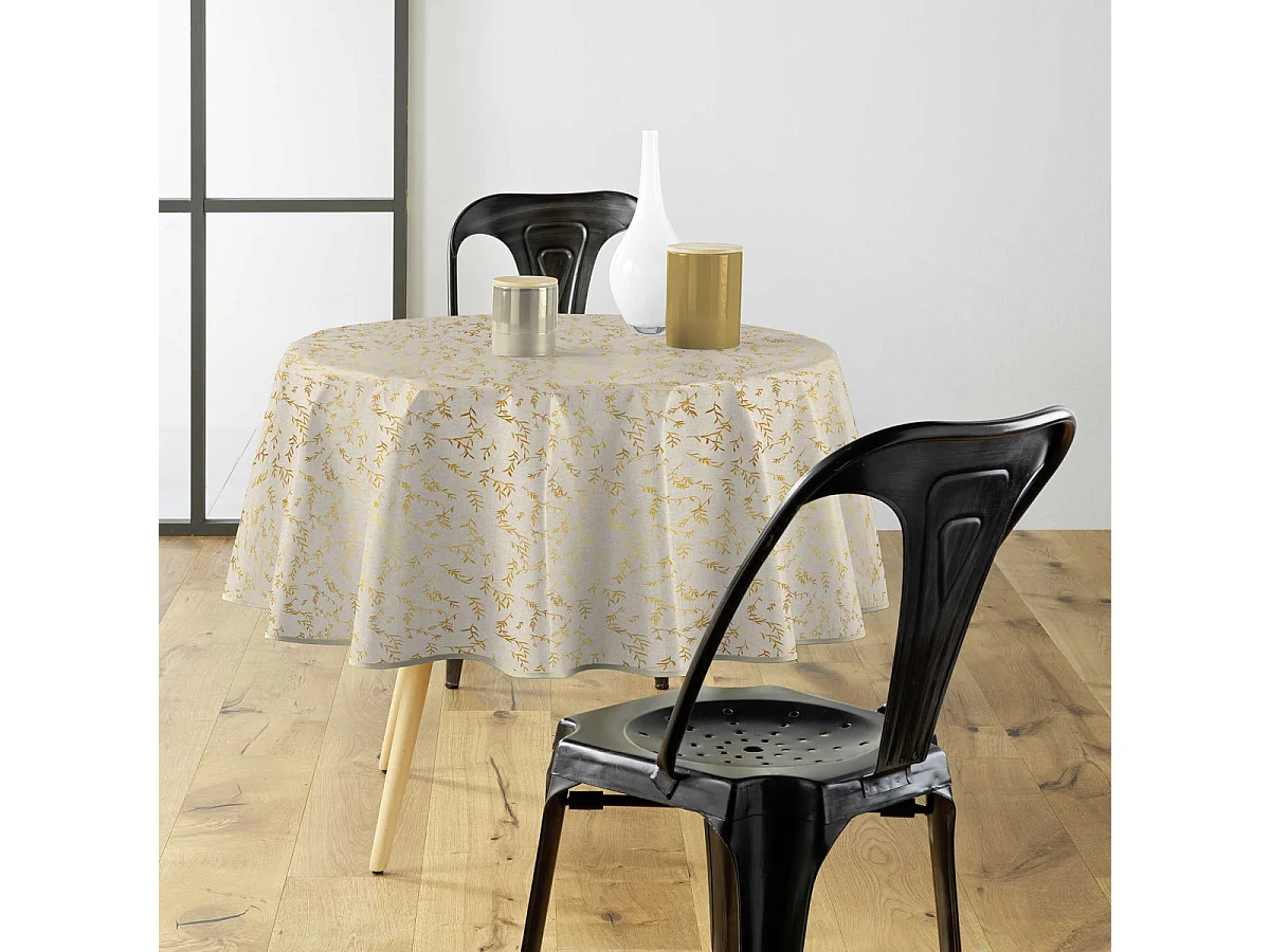 Nappe Antitache Ronde "Zoé" 180cm Naturel