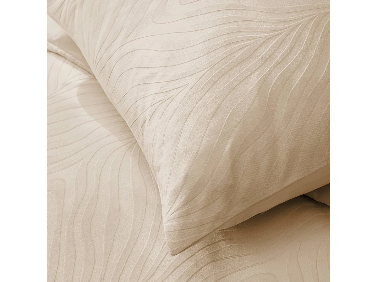 Parure de Lit 3 Pièces "Zanoa" 240x220cm Sable