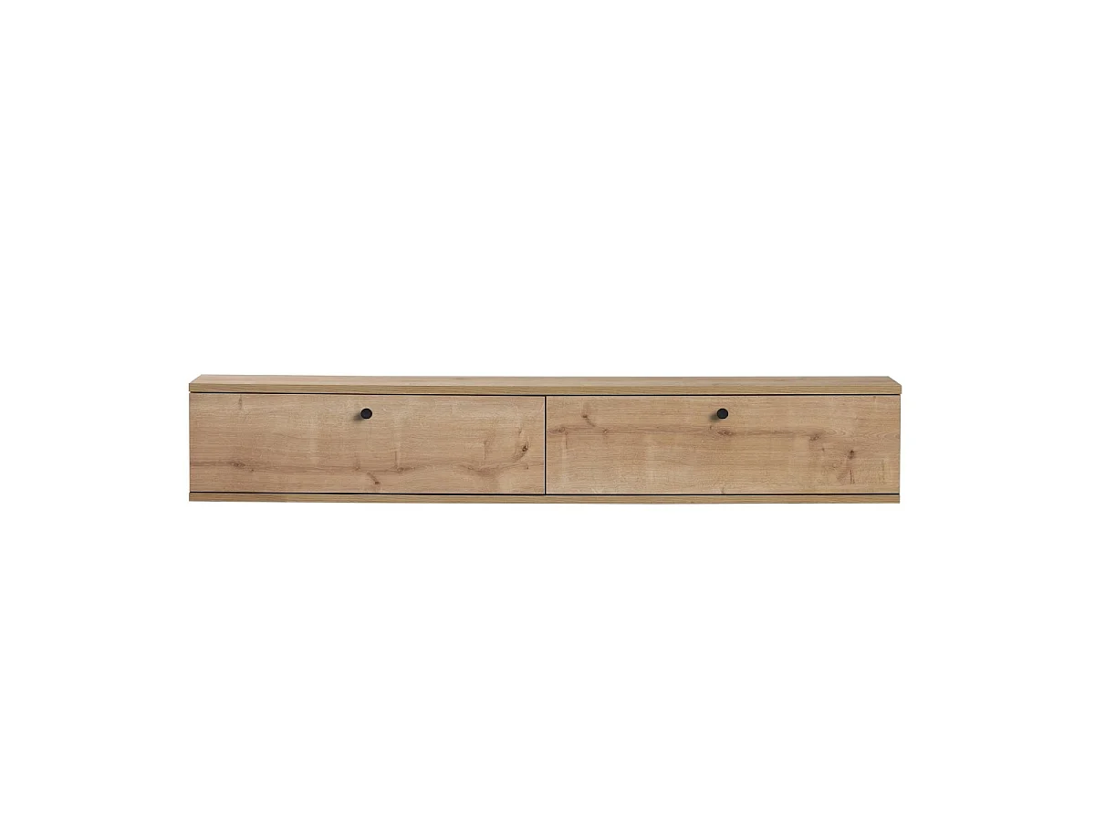 Meuble TV suspendu 2 abattants L160 cm - ROY