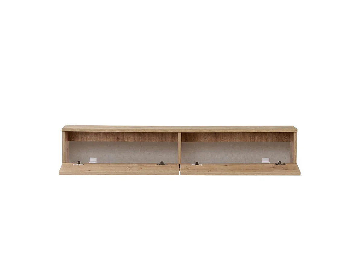 Meuble TV suspendu 2 abattants L160 cm - ROY