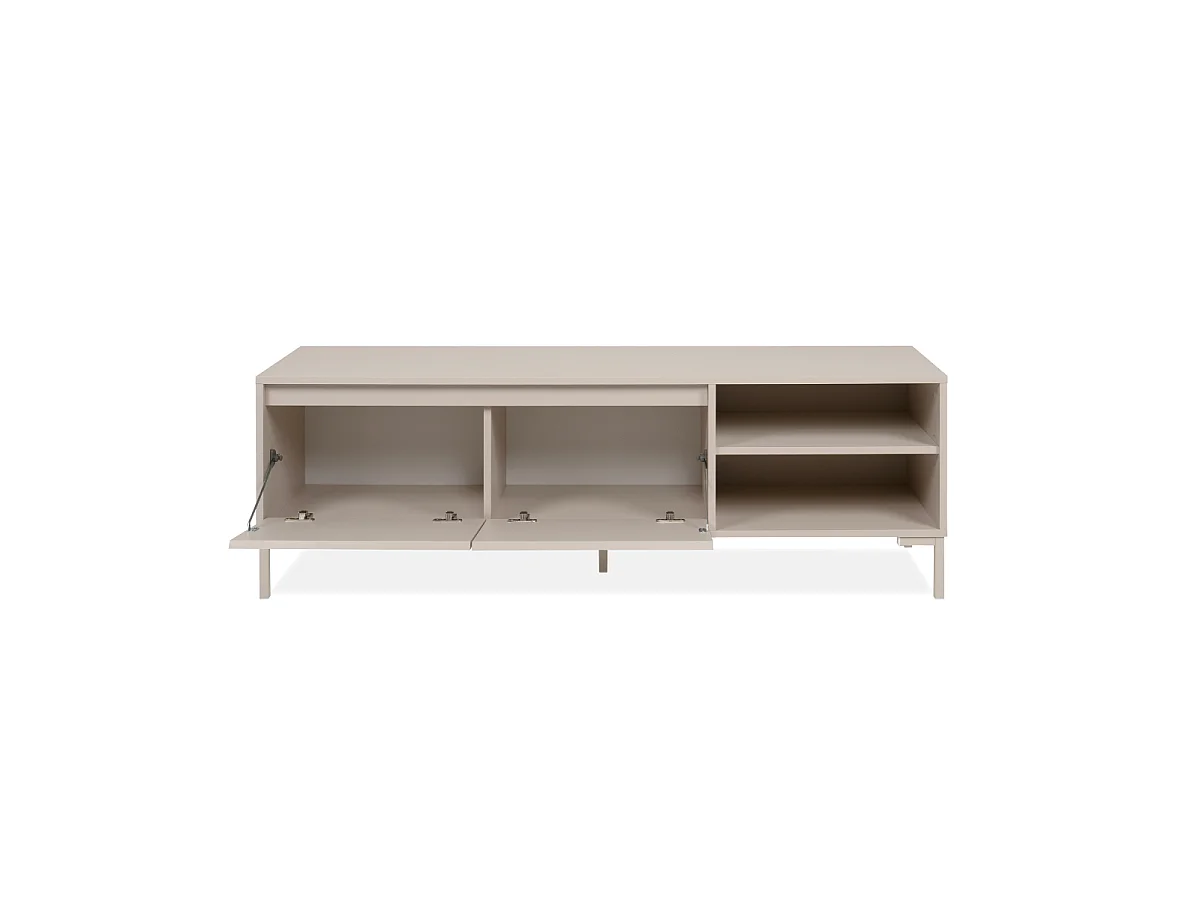 Meuble TV 2 portes, 2 niches couleur cachemire L150 cm - NERIO