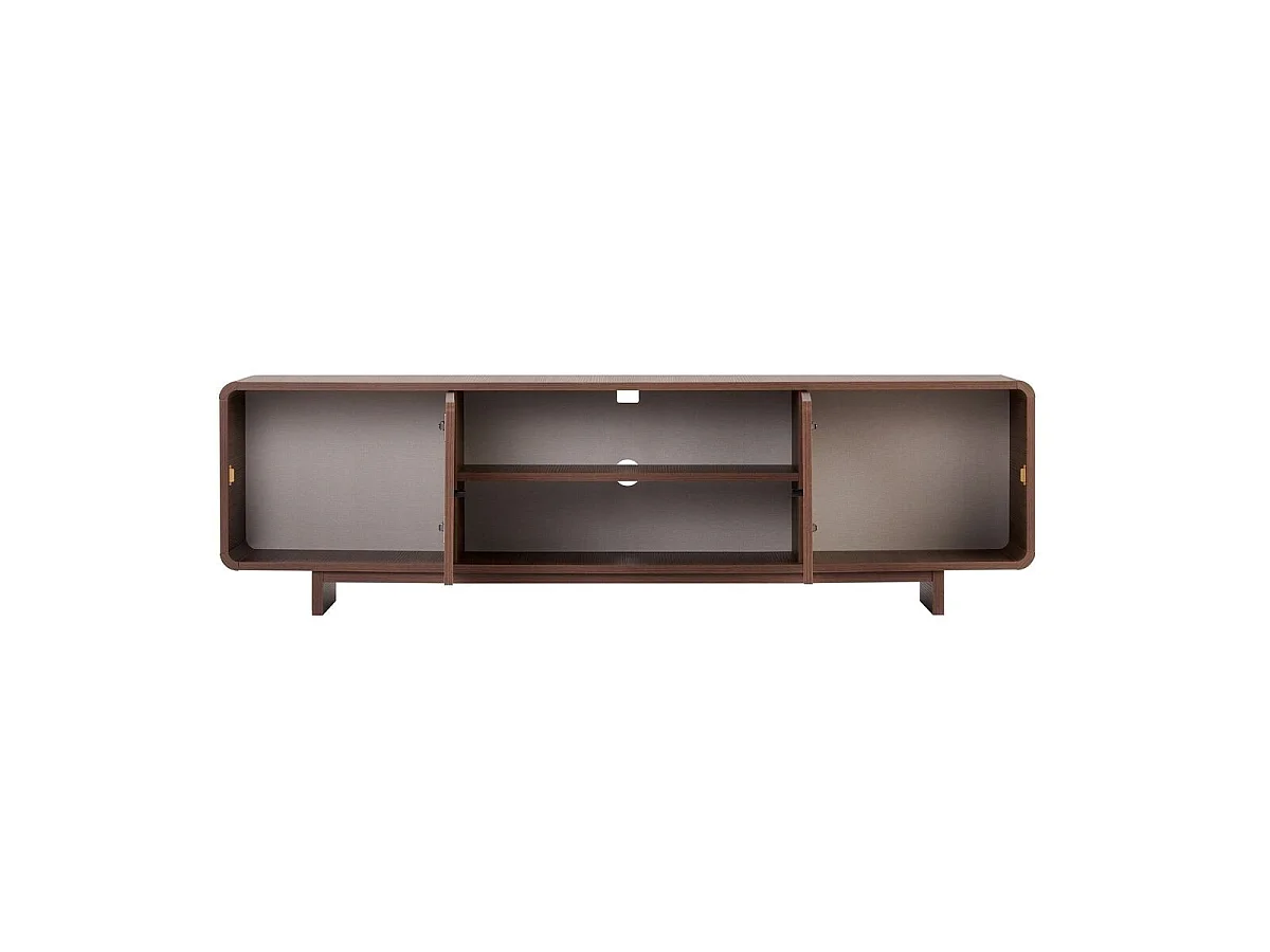 Móvel de TV com 2 portas, 2 nichos com bordas arredondadas L180 cm - CELENA