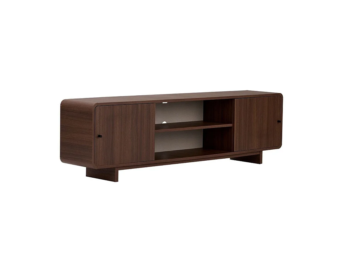 Móvel de TV com 2 portas, 2 nichos com bordas arredondadas L180 cm - CELENA