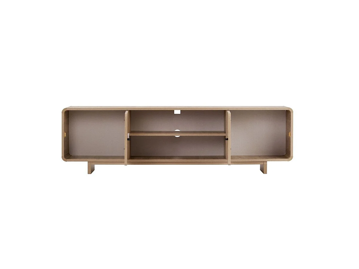 Meuble TV 2 portes, 2 niches avec bords arrondis L180 cm - CELENA