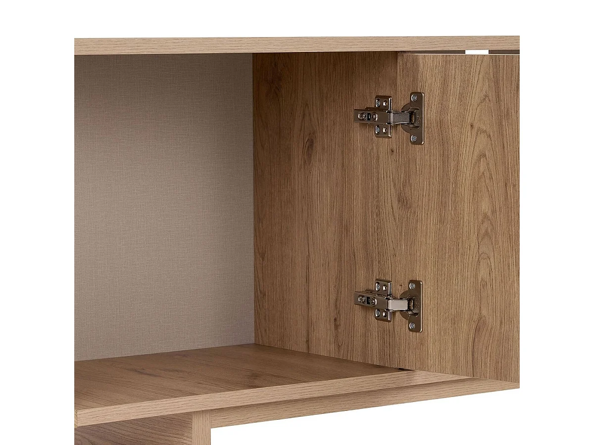 Meuble TV 2 portes, 2 niches avec bords arrondis L180 cm - CELENA