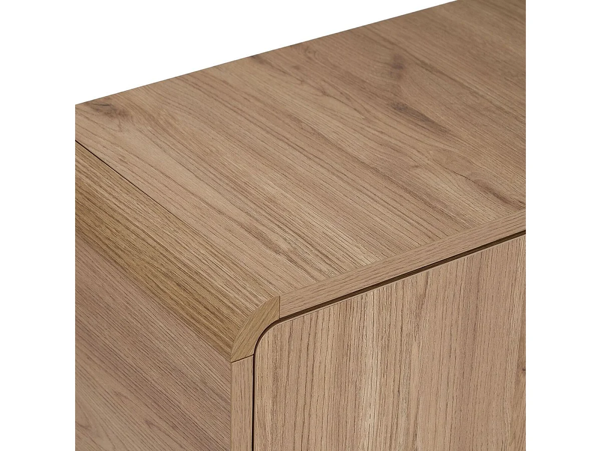 Meuble TV 2 portes, 2 niches avec bords arrondis L180 cm - CELENA