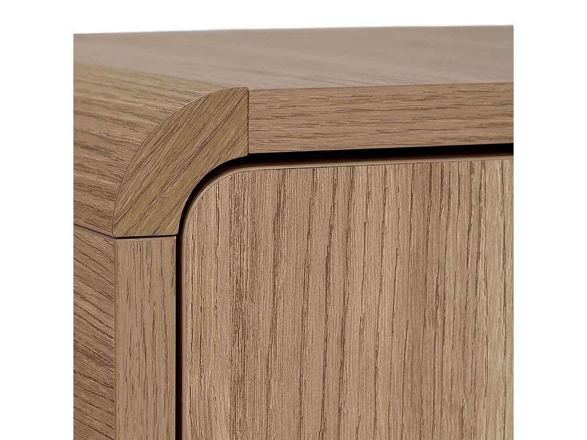 Meuble TV 2 portes, 2 niches avec bords arrondis L180 cm - CELENA