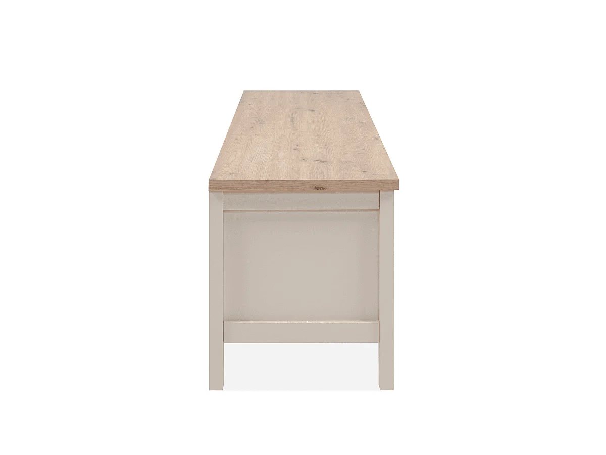 Meuble TV 2 tiroirs décor chêne et cachemire L160 cm - LUND