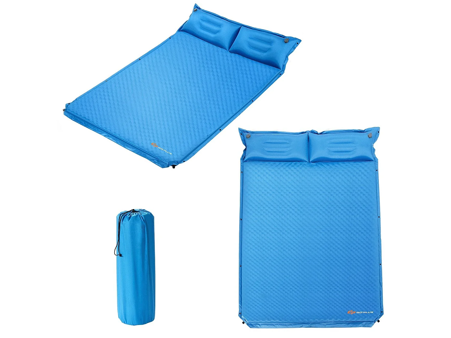 Materassino autogonfiabile per 2 persone, materassino da campeggio 186 x 130 x 4 cm