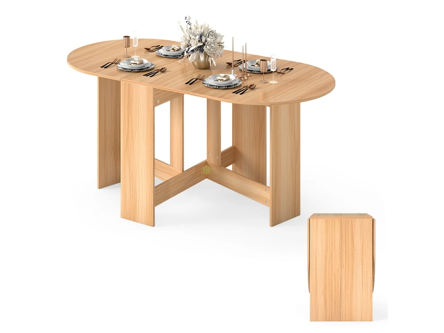 Table de salle à manger ovale pliante Table de salle à manger Table de cuisine