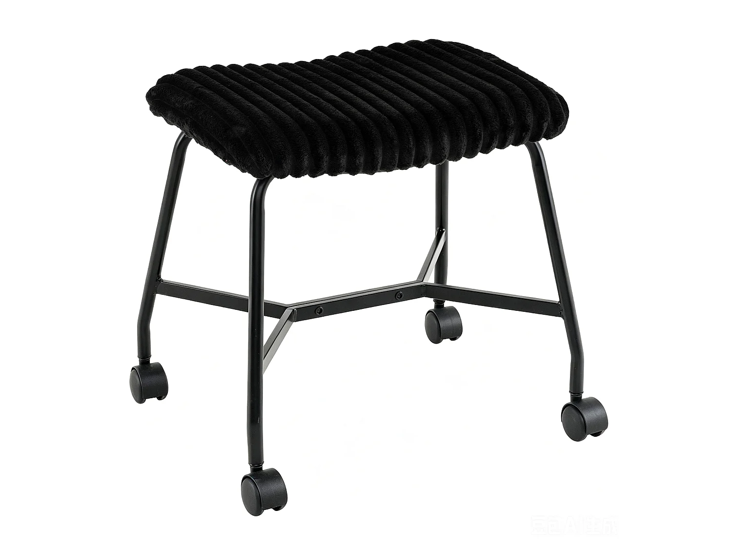 Lot de 2 tabourets à roulettes avec assise rembourrée - Tabourets de cuisine