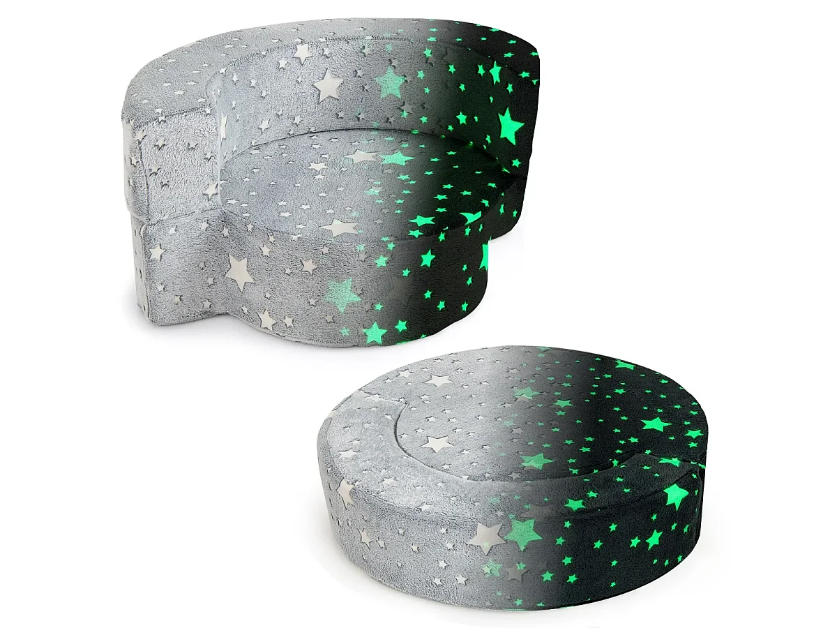 Canapé modulaire rond pour enfants, de couleur fluorescente