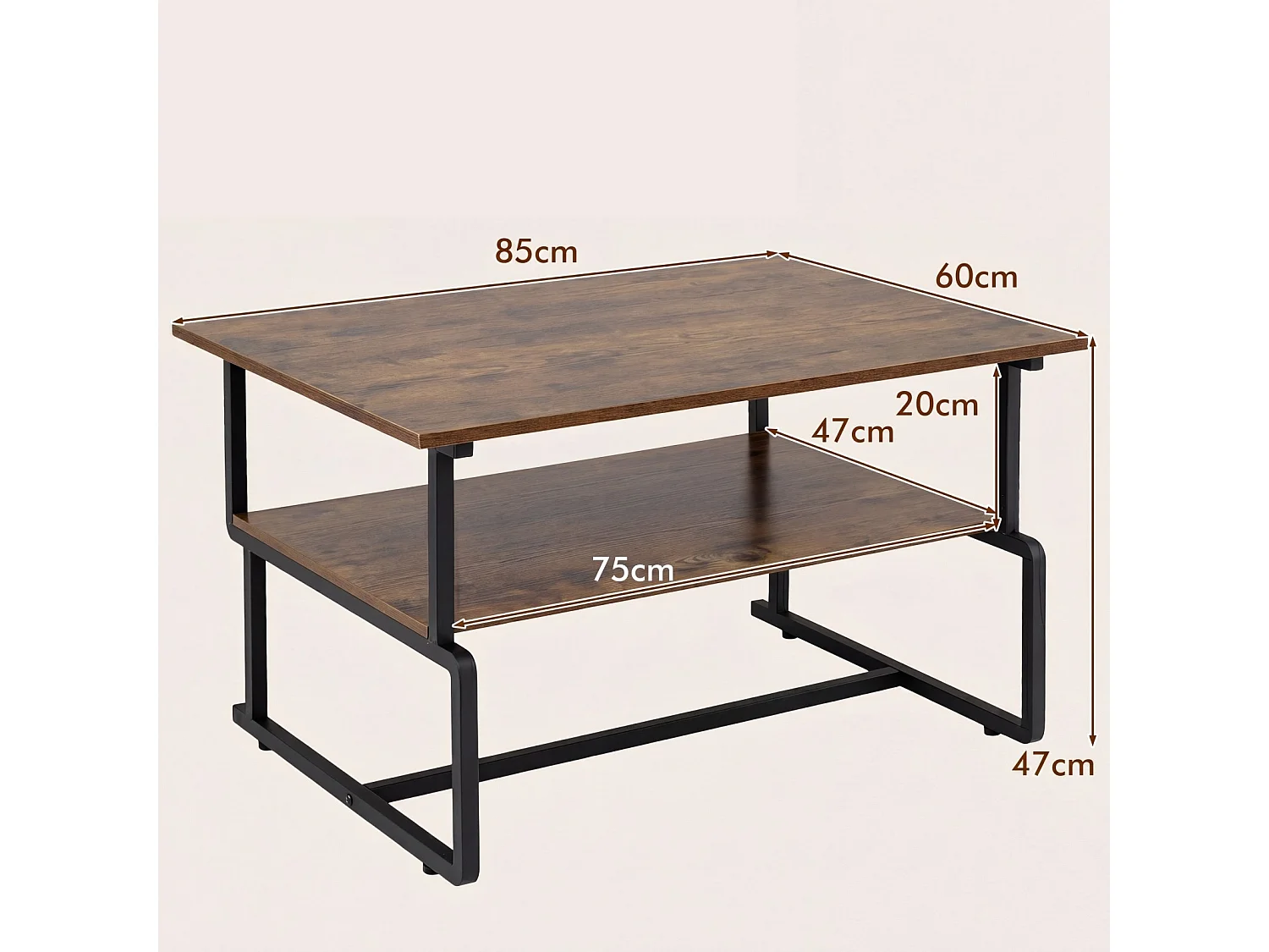 Table basse à deux niveaux Table de salon