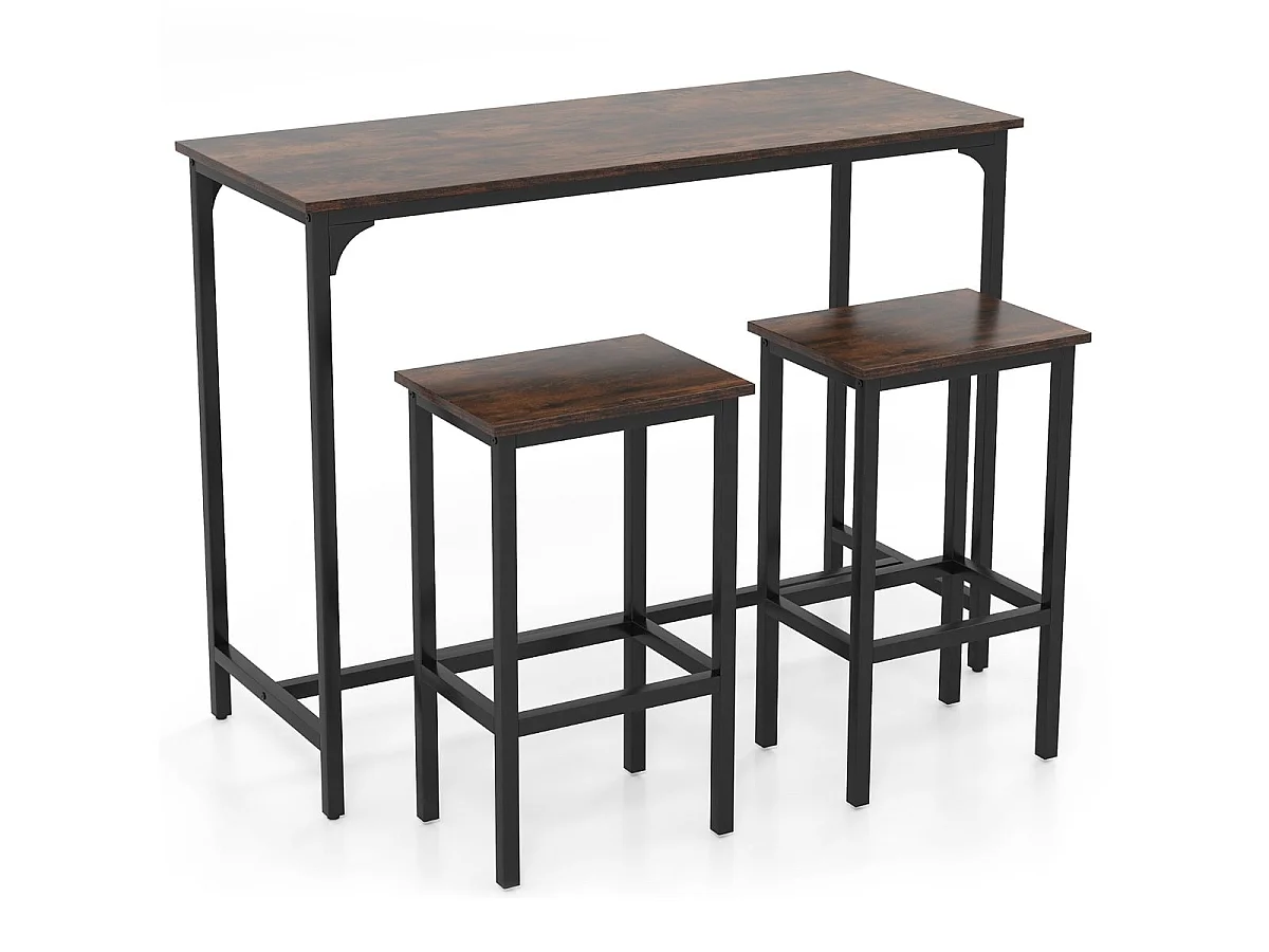 Set da cucina: tavolo in stile industriale + 2 sgabelli