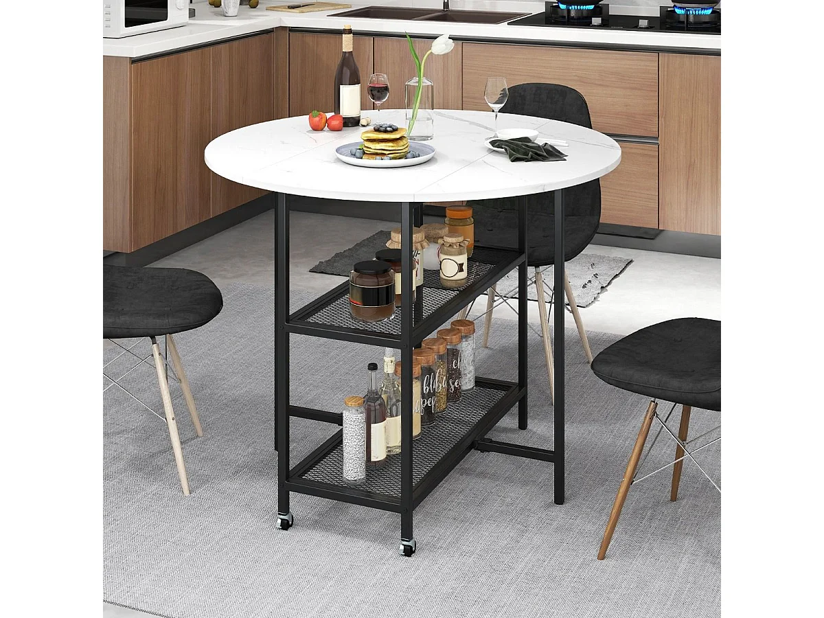 Table de salle à manger extensible avec motif marbré Table pliante