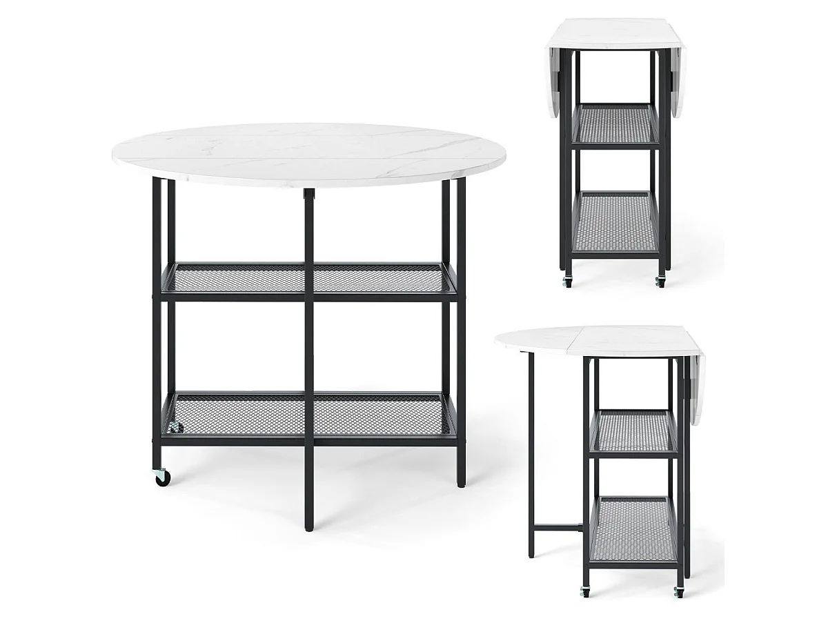 Table de salle à manger extensible avec motif marbré Table pliante