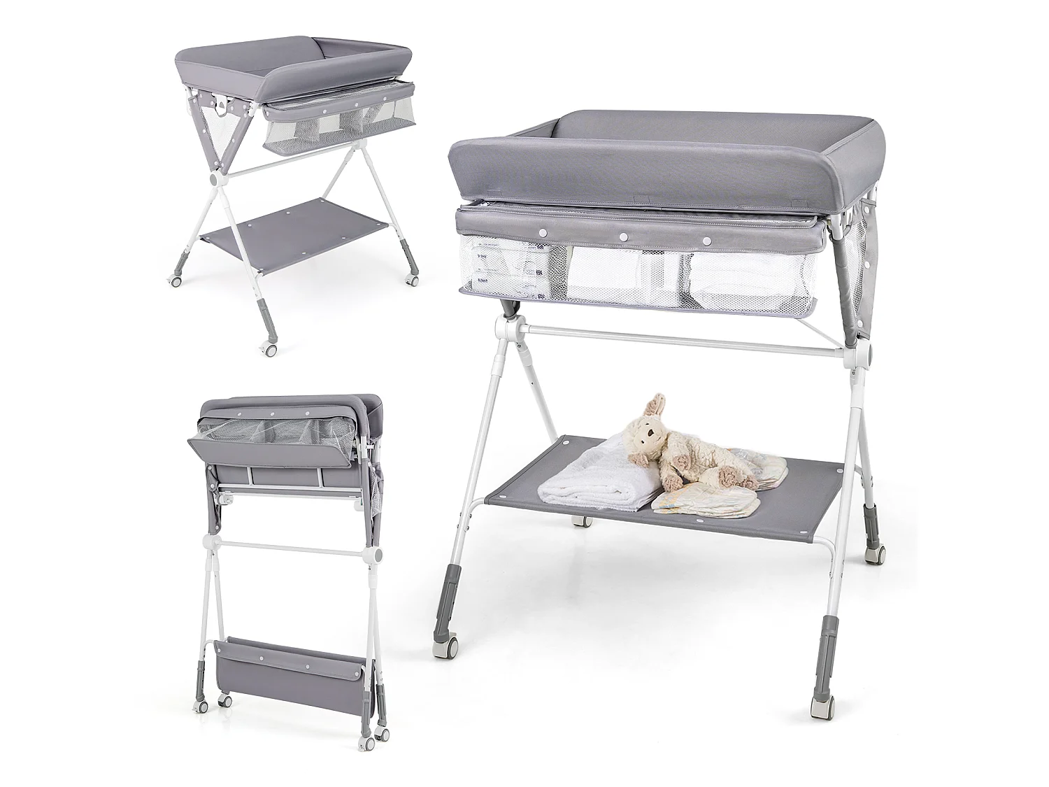 Höhenverstellbarer Wickeltisch – Tragbarer Wickeltisch für Babys