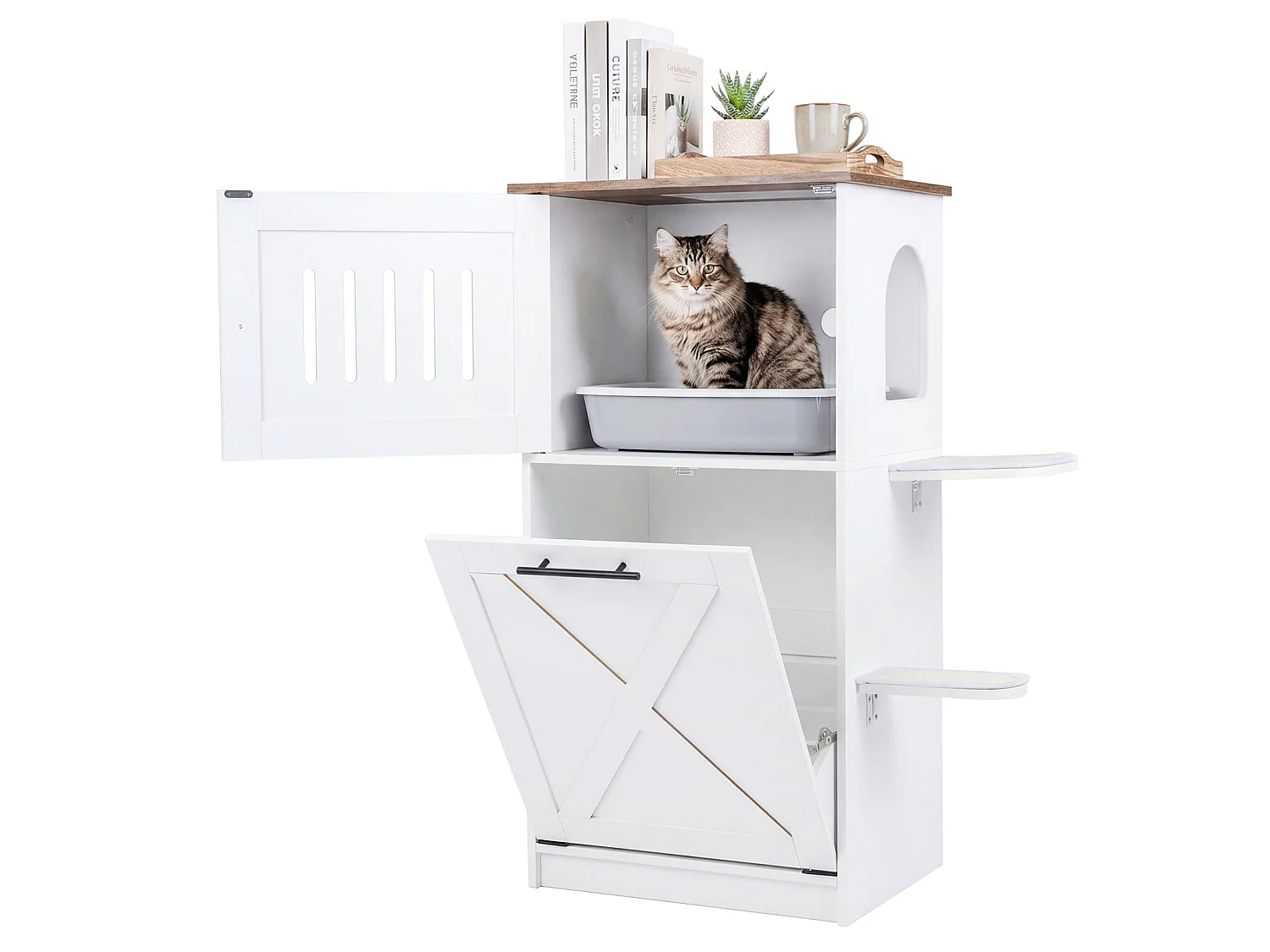 Armoire avec compartiment pour bac à litière
