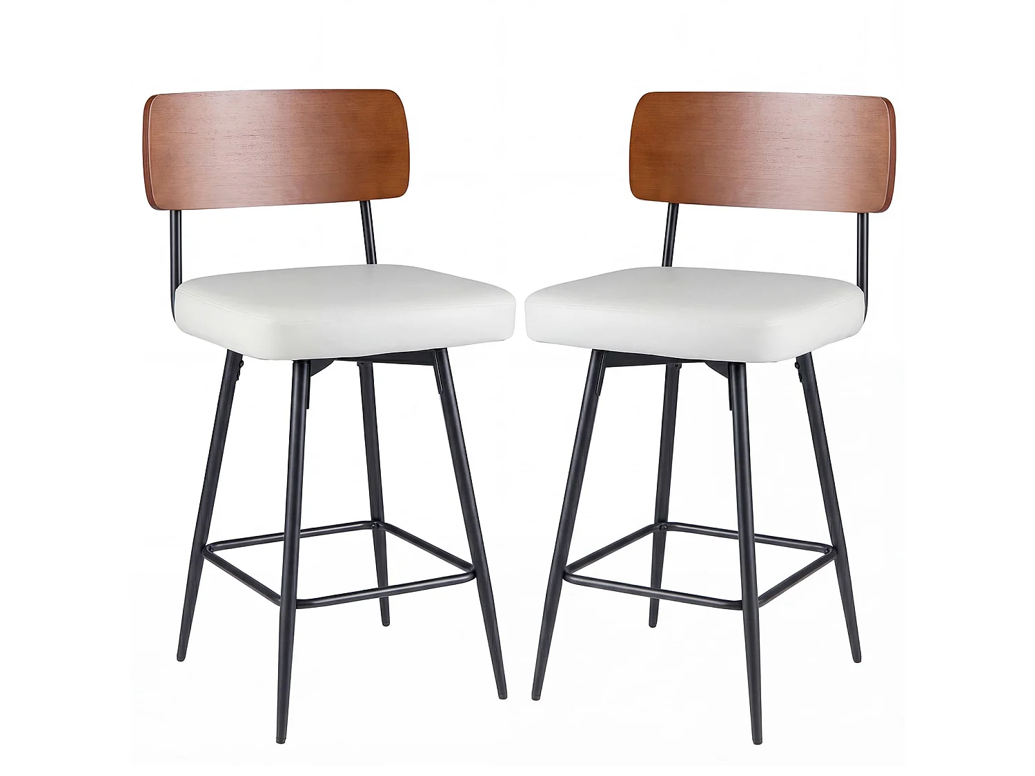 Lot de 2 tabourets de bar rembourrés