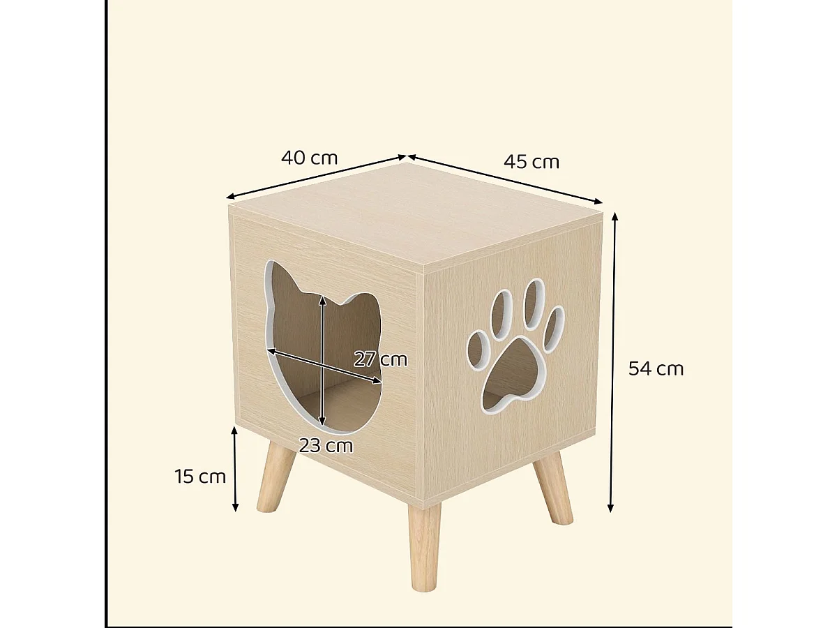Skåp för kattlåda Sidobord