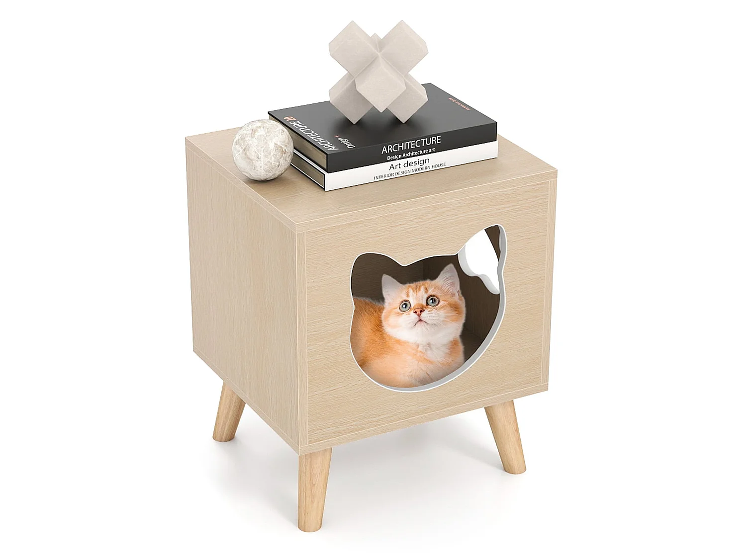 Skåp för kattlåda Sidobord