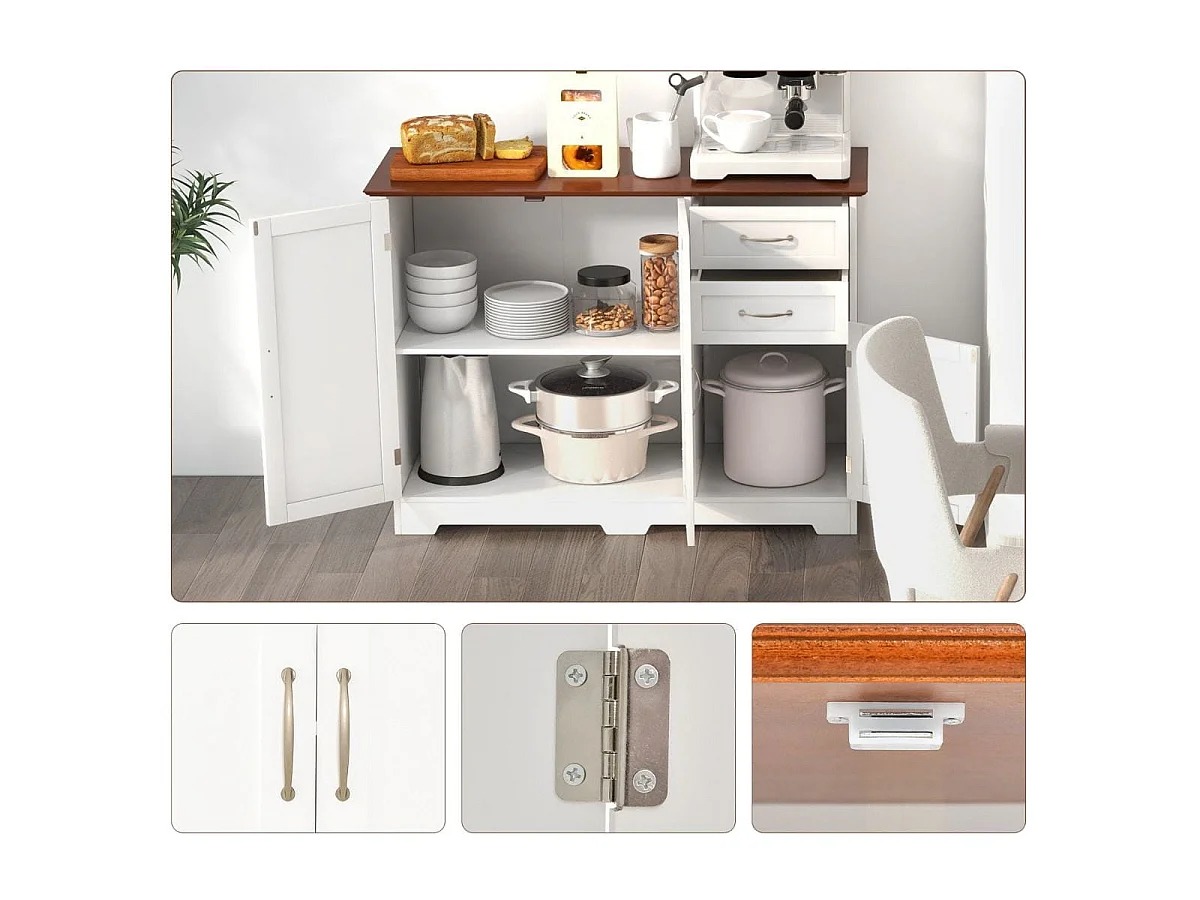Klassische Küchenschrank-Kommode 100 x 40 x 78 cm