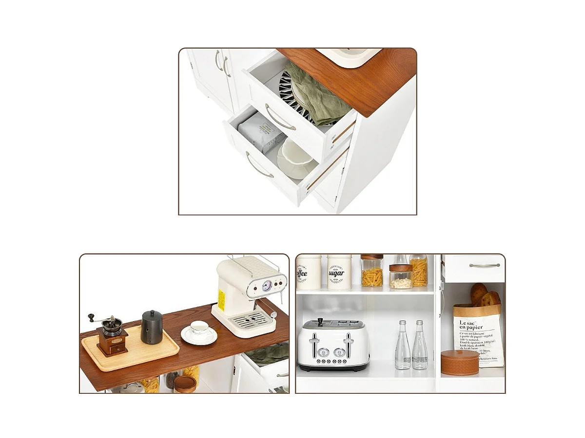 Klassische Küchenschrank-Kommode 100 x 40 x 78 cm