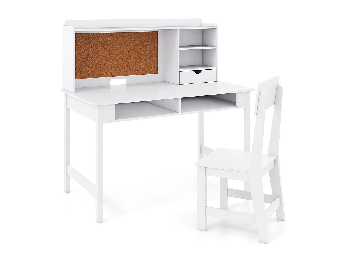 Ensemble de mobilier pour enfants : bureau avec tableau en liège et chaise